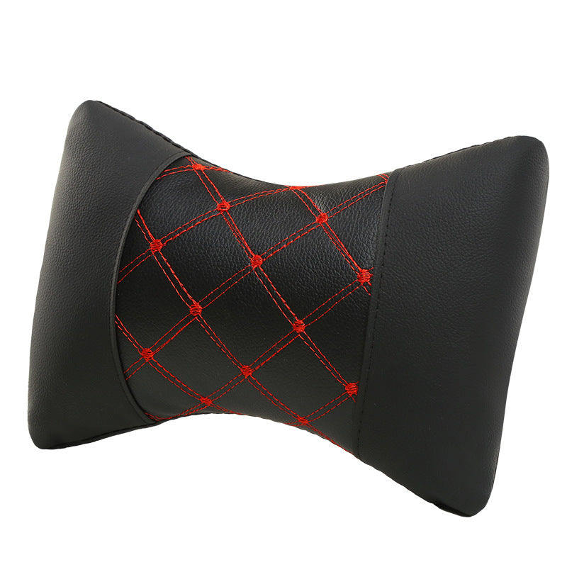 Leather Quilted Car Headrest To Protect Cervical Neck Neck Pillow