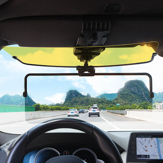 2 In 1 Car Sun Visor Polarized Sunshade Plate Clear Vision Anti-Dazzle Anti-UV Rotatable Adjustable Sun Visor Blocker Accessorie