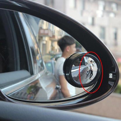 Car borderless small round mirror 360 degree reversing blind spot mirror convex mirror rear view rotating mirror glass small round mirror