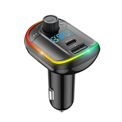 Bluetooth FM Transmitter, Bluetooth Player, Colorful Atmosphere Light, Voice Assistant