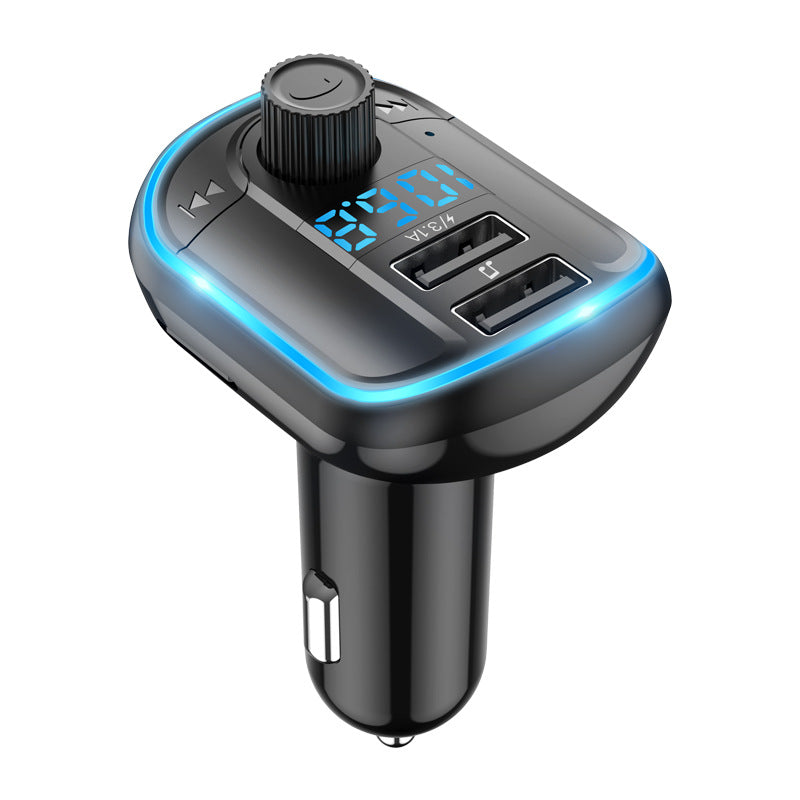 Bluetooth FM Transmitter, Bluetooth Player, Colorful Atmosphere Light, Voice Assistant