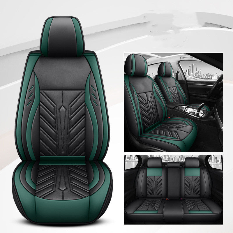 All-inclusive Wear-resistant Full-leather Contrast Stitching Car Seat Cushion