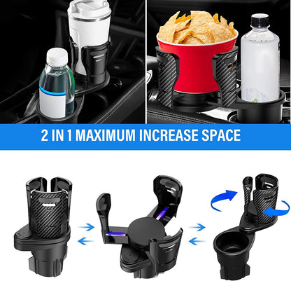 Car Drinking Bottle Holder 360 Degrees Rotatable Water Cup Holder Sunglasses Phone Organizer Storage Car Interior Accessories